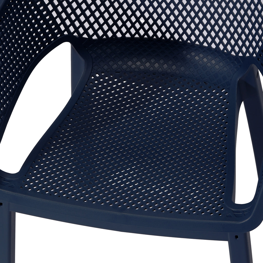Playa Outdoor Modern Stackable Plastic Resin Patio Dining Armchair (Set of 4)