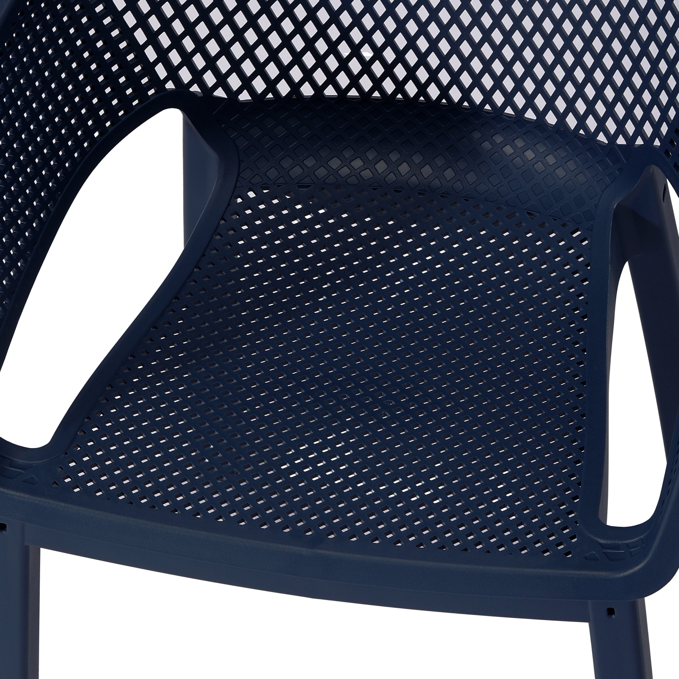 Playa Outdoor Modern Stackable Plastic Resin Patio Dining Armchair (Set of 4)