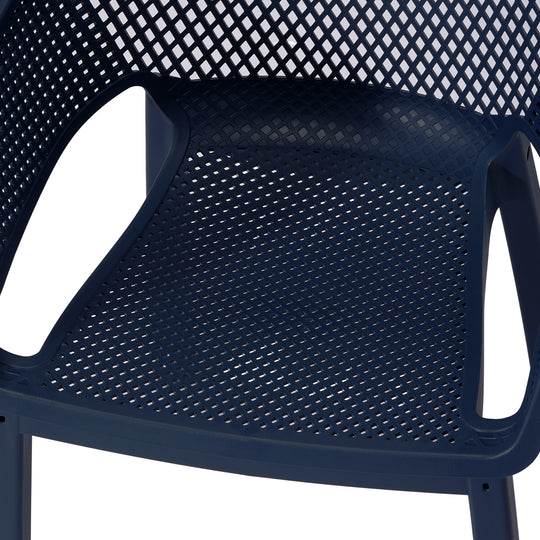 Playa Outdoor Modern Stackable Plastic Resin Patio Dining Armchair (Set of 4)