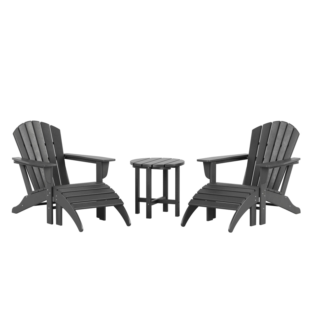 Dylan Outdoor Adirondack Chair With Ottoman And Side Table 5-Piece Set