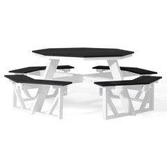 Greenville Outdoor 48" HDPE 8-Person Patio Octagon Picnic Table