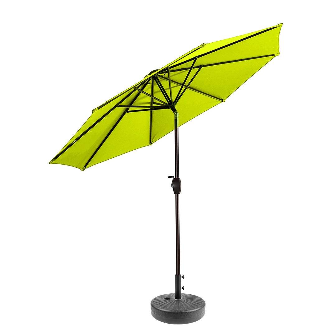 Paolo 9 ft. Patio Umbrella with Black Round Weight Base Kit