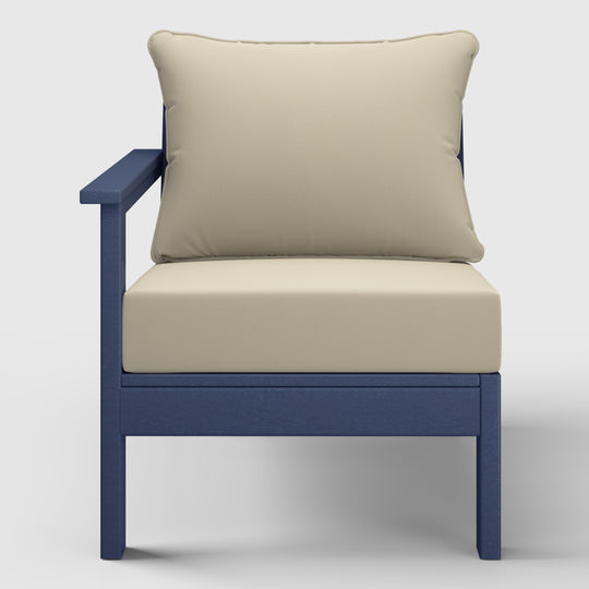 Avalon Outdoor Patio HDPE Left Arm Sectional Corner Club Chair with Patio Cushions