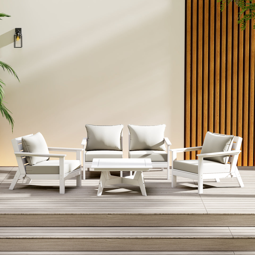 Avalon Outdoor 5-Piece Modular Sectional Patio Furniture Sofa Set