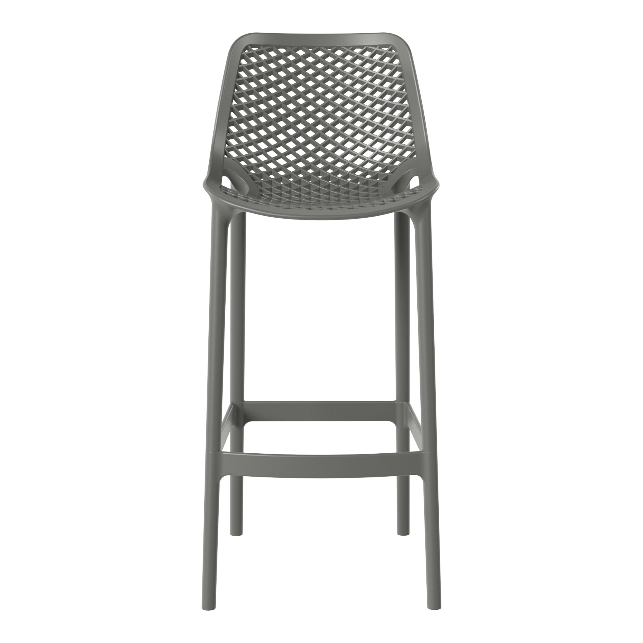 Playa 41.75" Outdoor Modern Polypropylene Plastic Patio Bar Height Stools (Set of 2)