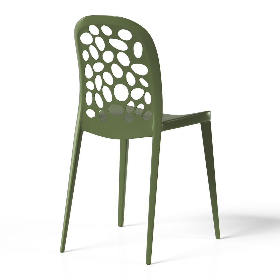 Playa Outdoor Modern Stackable Patio Dining Chairs (Set of 2)