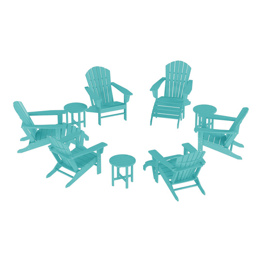 Dylan 12 Piece Outdoor Adirondack Chair With Ottoman And Side Table