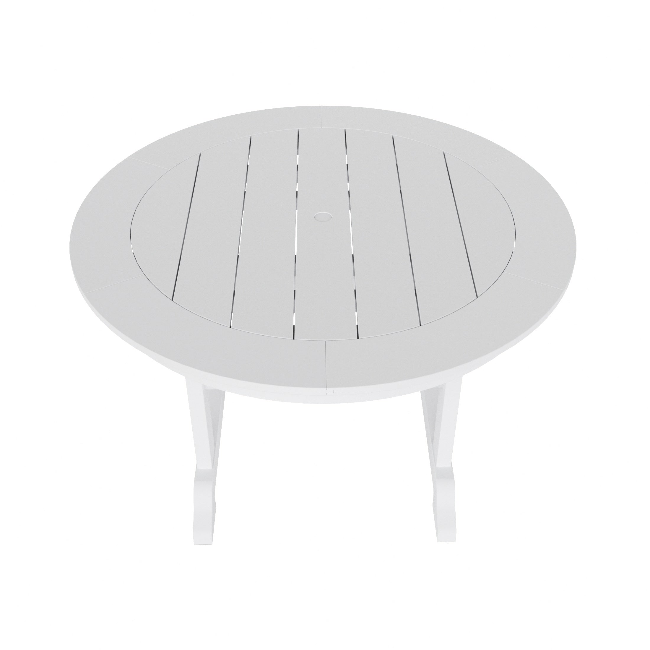 Malibu 5-Piece HDPE Round Patio Dining Table Set with Foldable Chairs