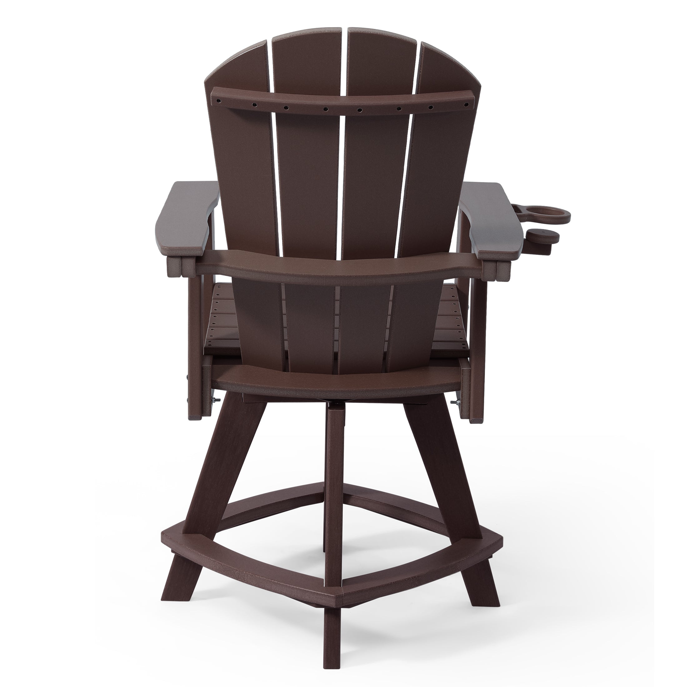Malibu Outdoor HDPE Adirondack Swivel Counter Height Bar Chair With Cup Holder