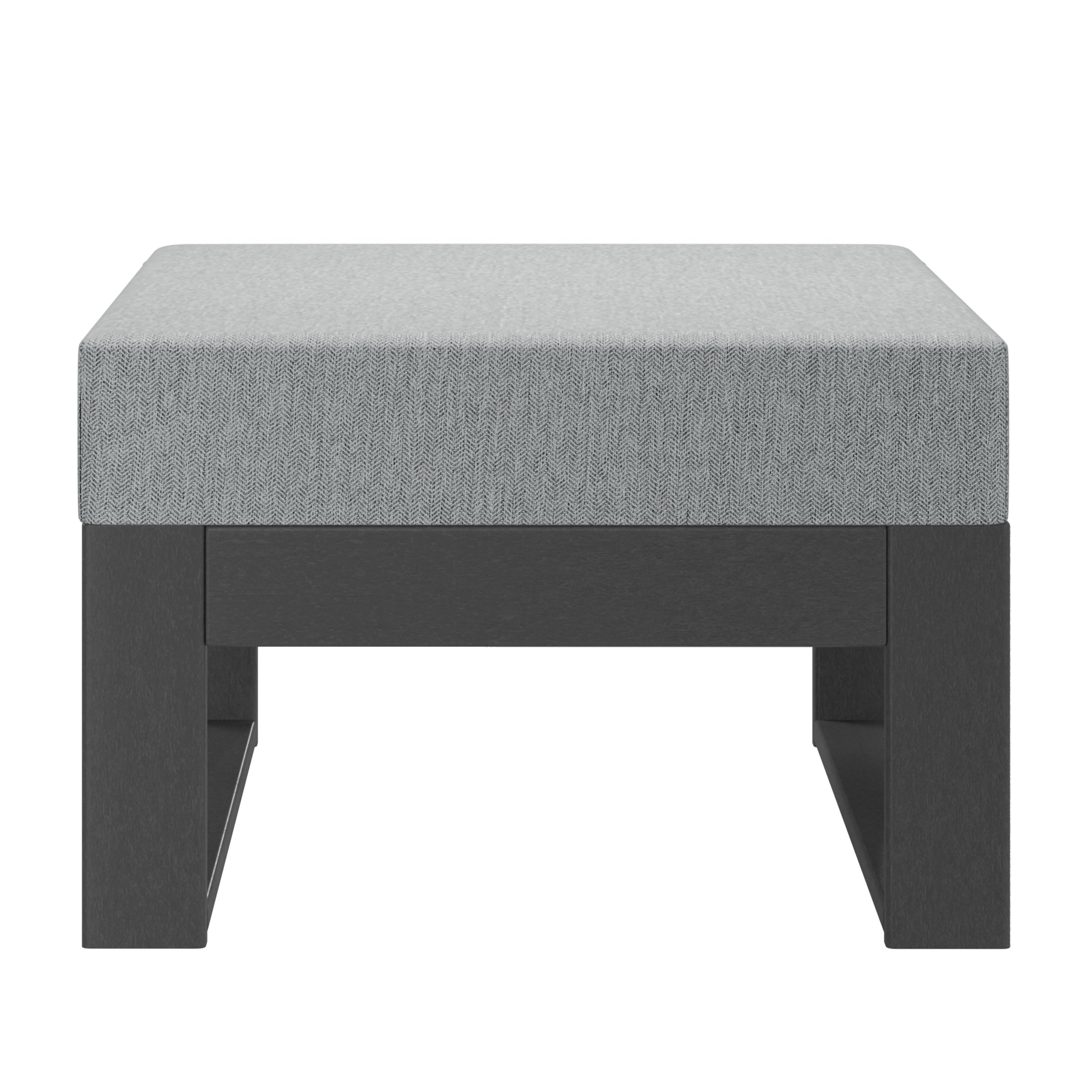 Montara Outdoor HDPE Patio Ottoman with Waterproof Olefin Cushions