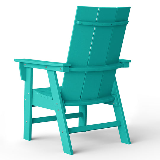 Ashore Outdoor Patio HDPE Plastic Modern Adirondack Dining Chair