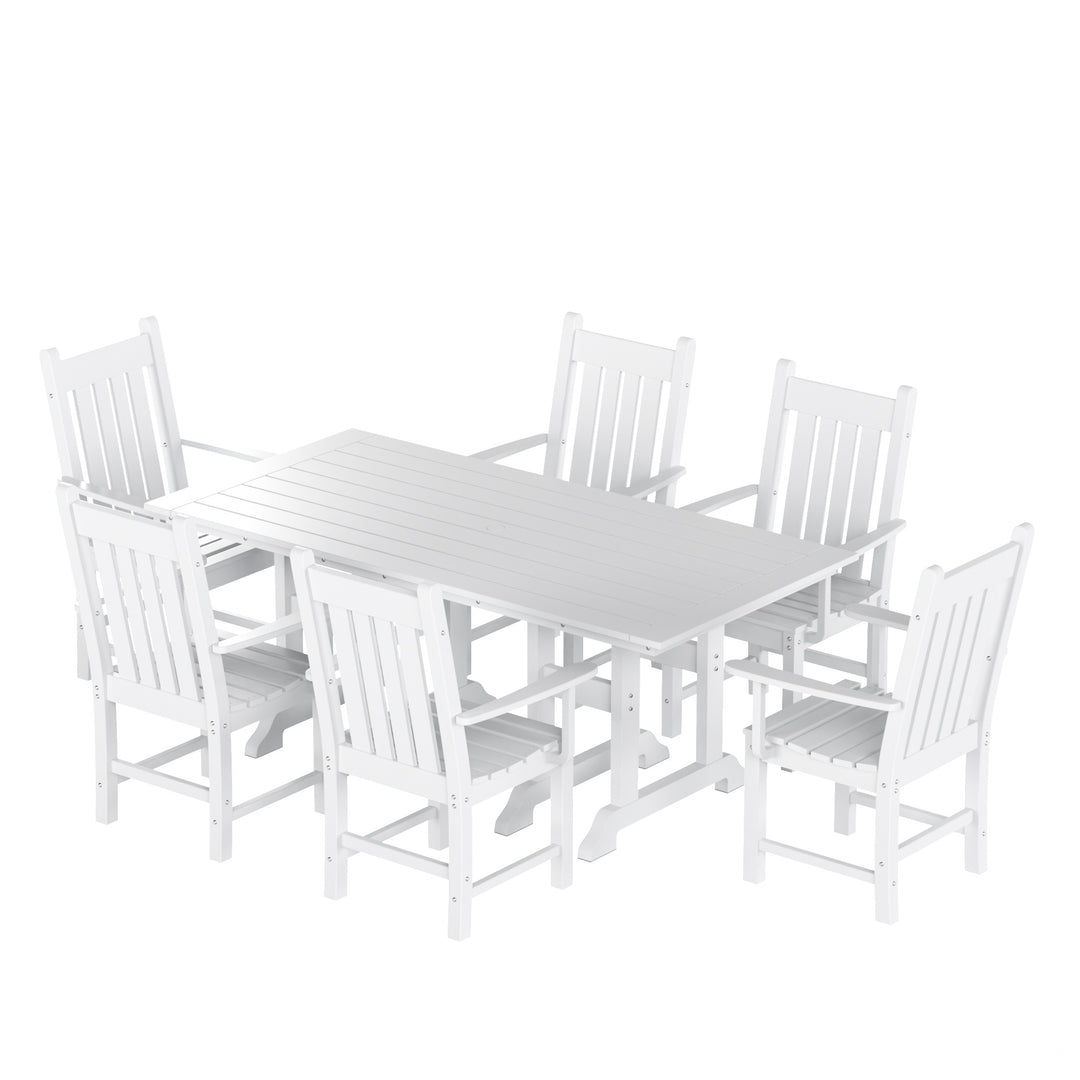 Malibu 7 Piece Outdoor Patio Dining Set Outdoor Table and Armchair Set