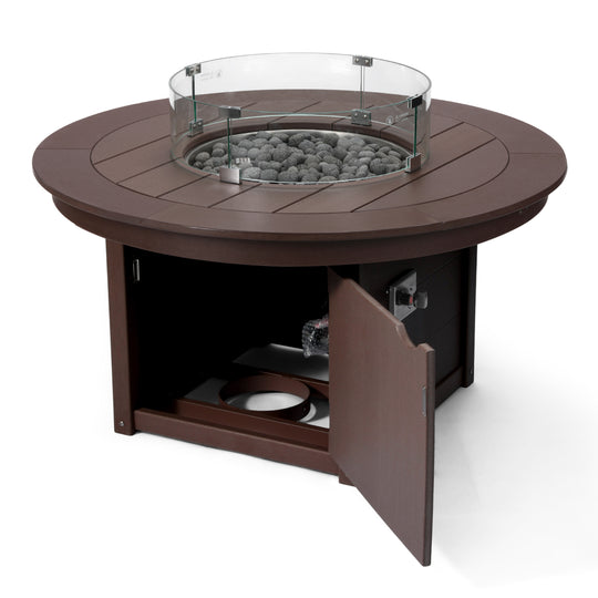 Helios 47" Modern Outdoor 55,000 BTU Patio Propane Round Fire Pit Table