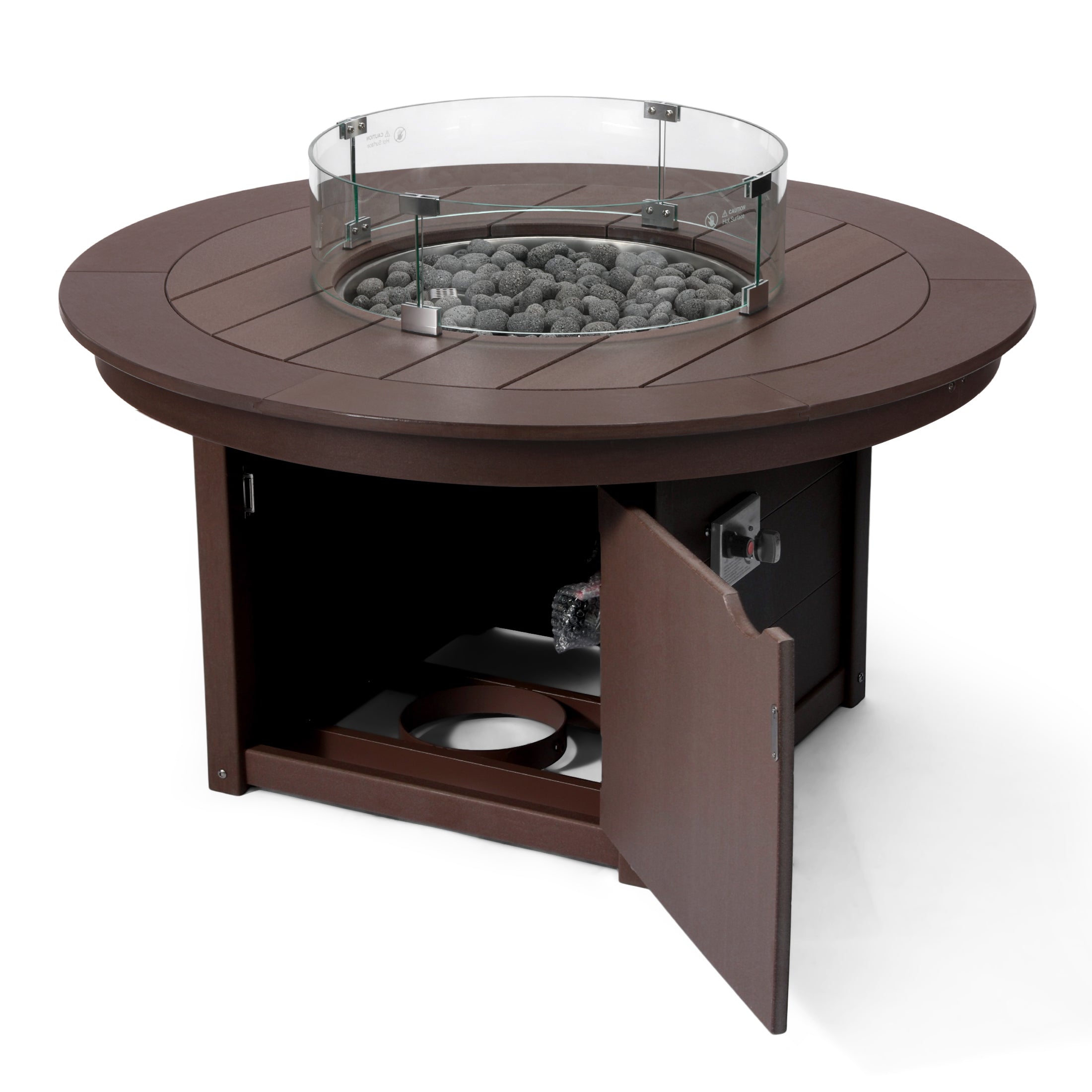 Helios 47" Modern Outdoor 55,000 BTU Patio Propane Round Fire Pit Table