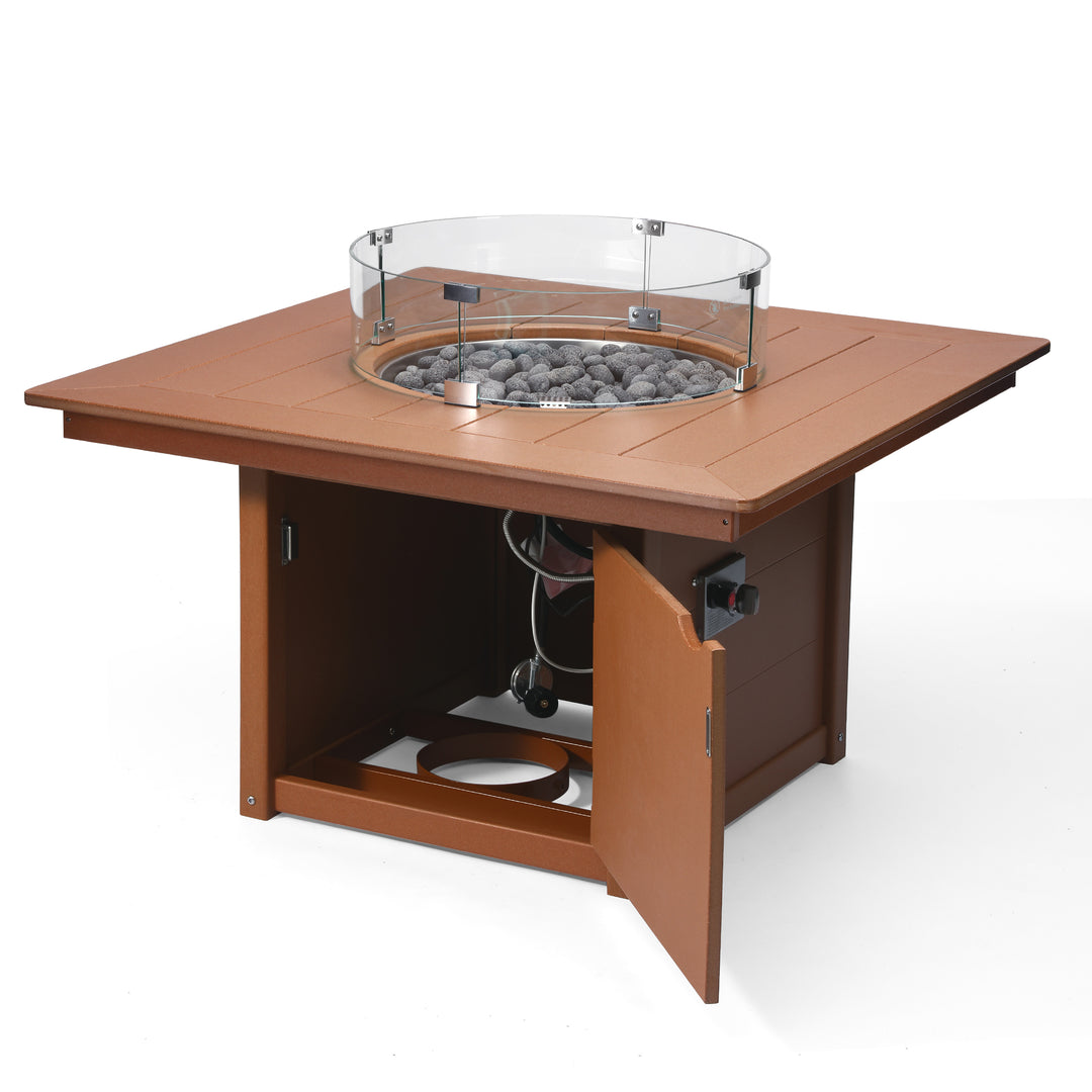 Helios 42" Modern Outdoor Patio Propane Square Fire Pit Table