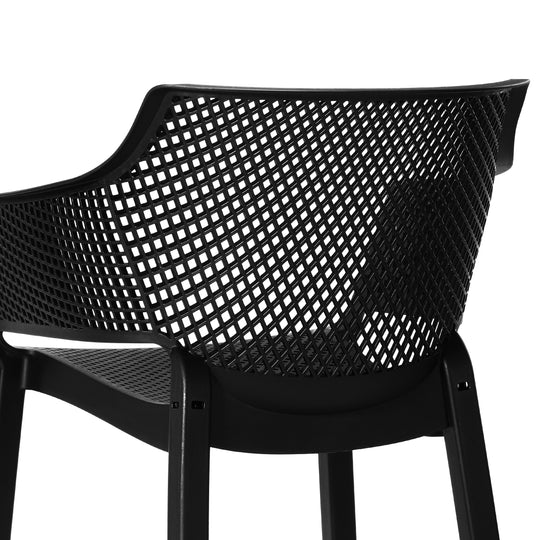 Playa Outdoor Modern Stackable Plastic Resin Patio Dining Armchair (Set of 4)