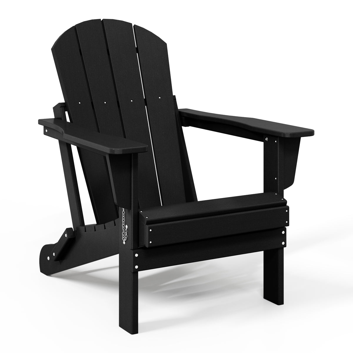 Malibu folding Adirondack chair in Black, view 2