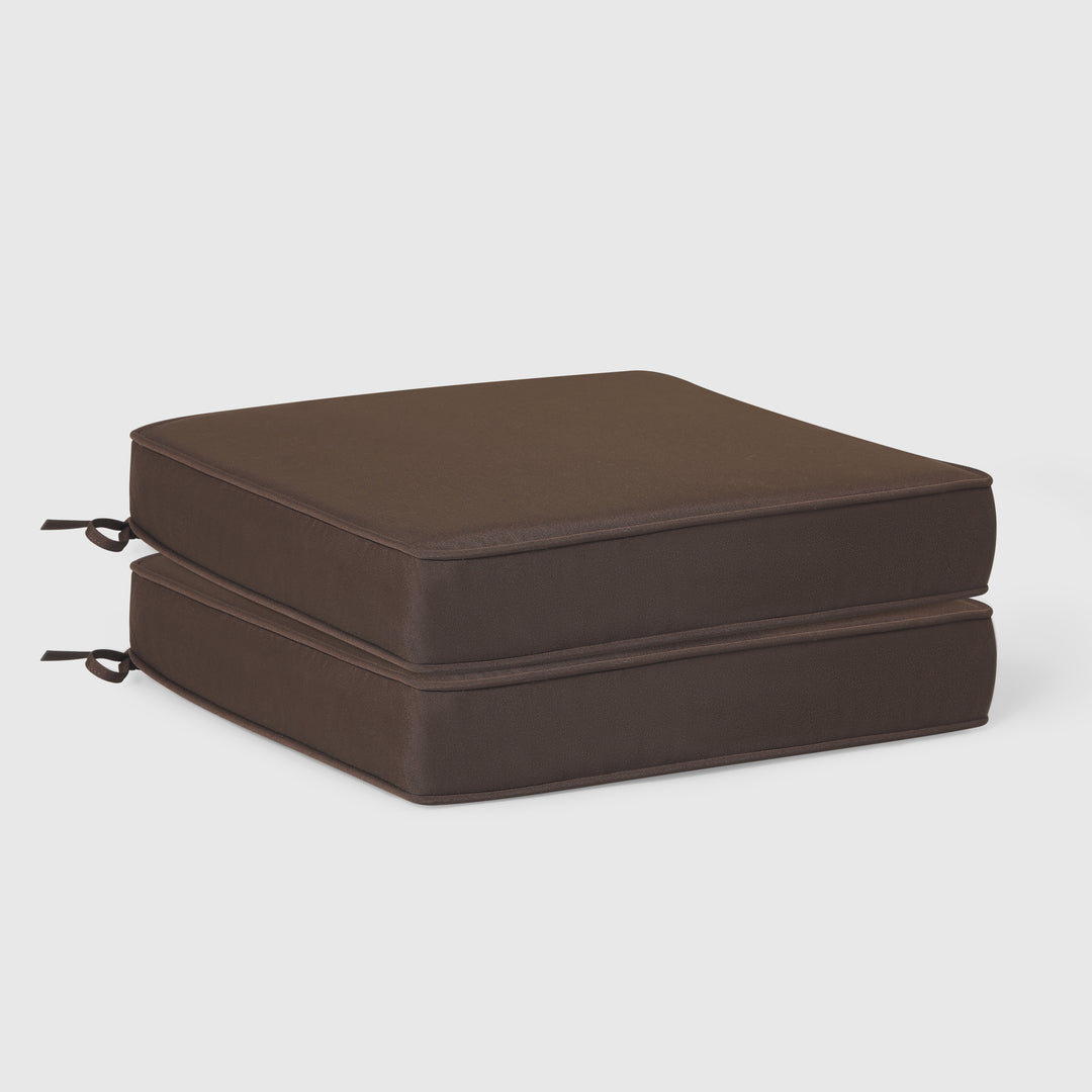 Solace Outdoor Patio Furniture Seat Chair Square Cushions with Piping. Set of 2, 20" x 19"