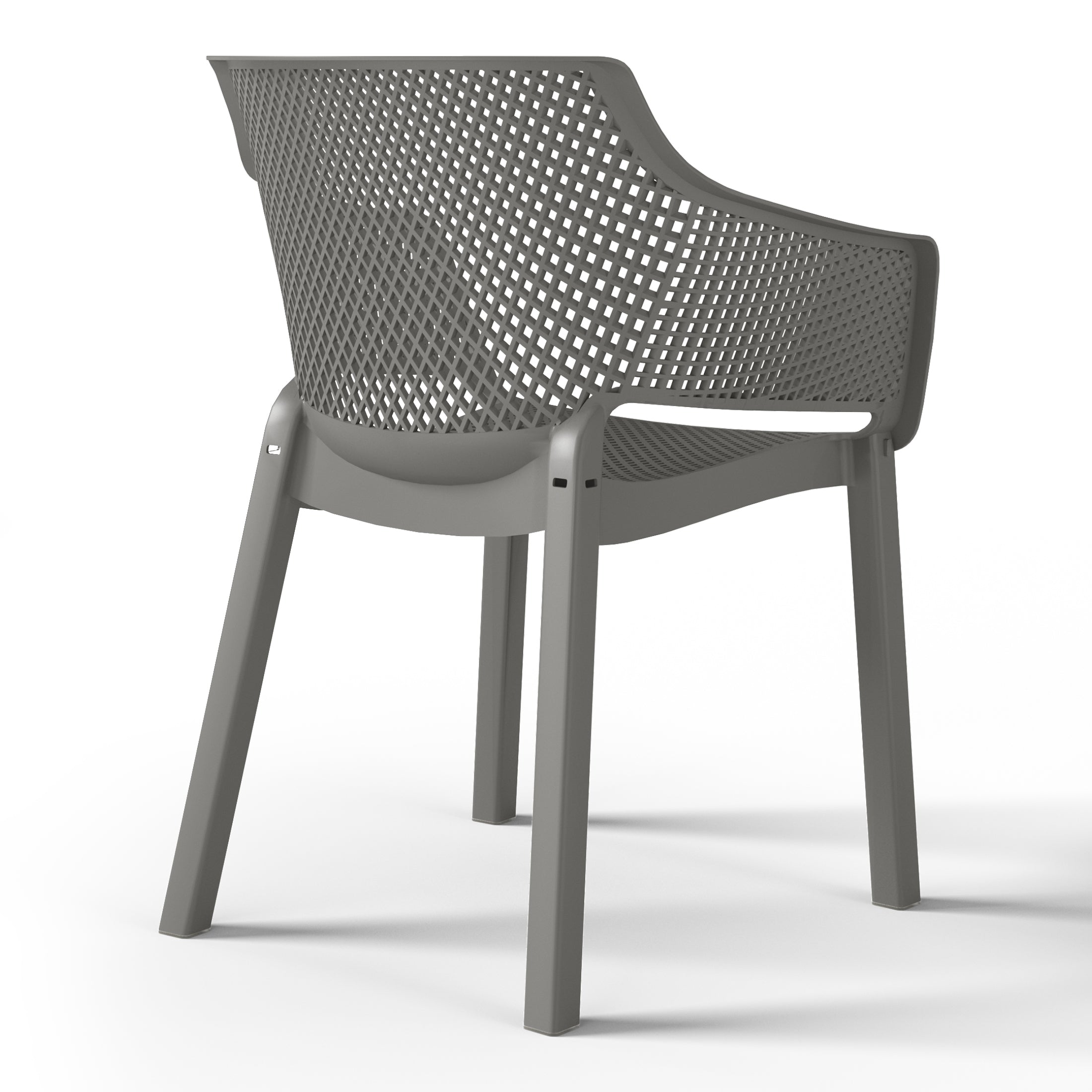 Playa Outdoor Modern Stackable Plastic Resin Patio Dining Armchair (Set of 4)