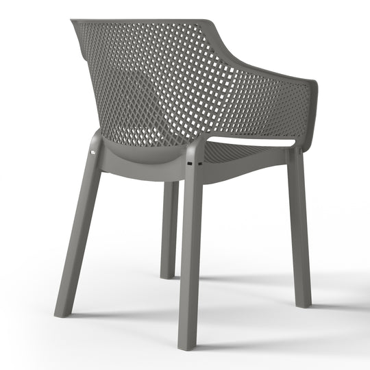 Playa Outdoor Modern Stackable Plastic Resin Patio Dining Armchair (Set of 4)