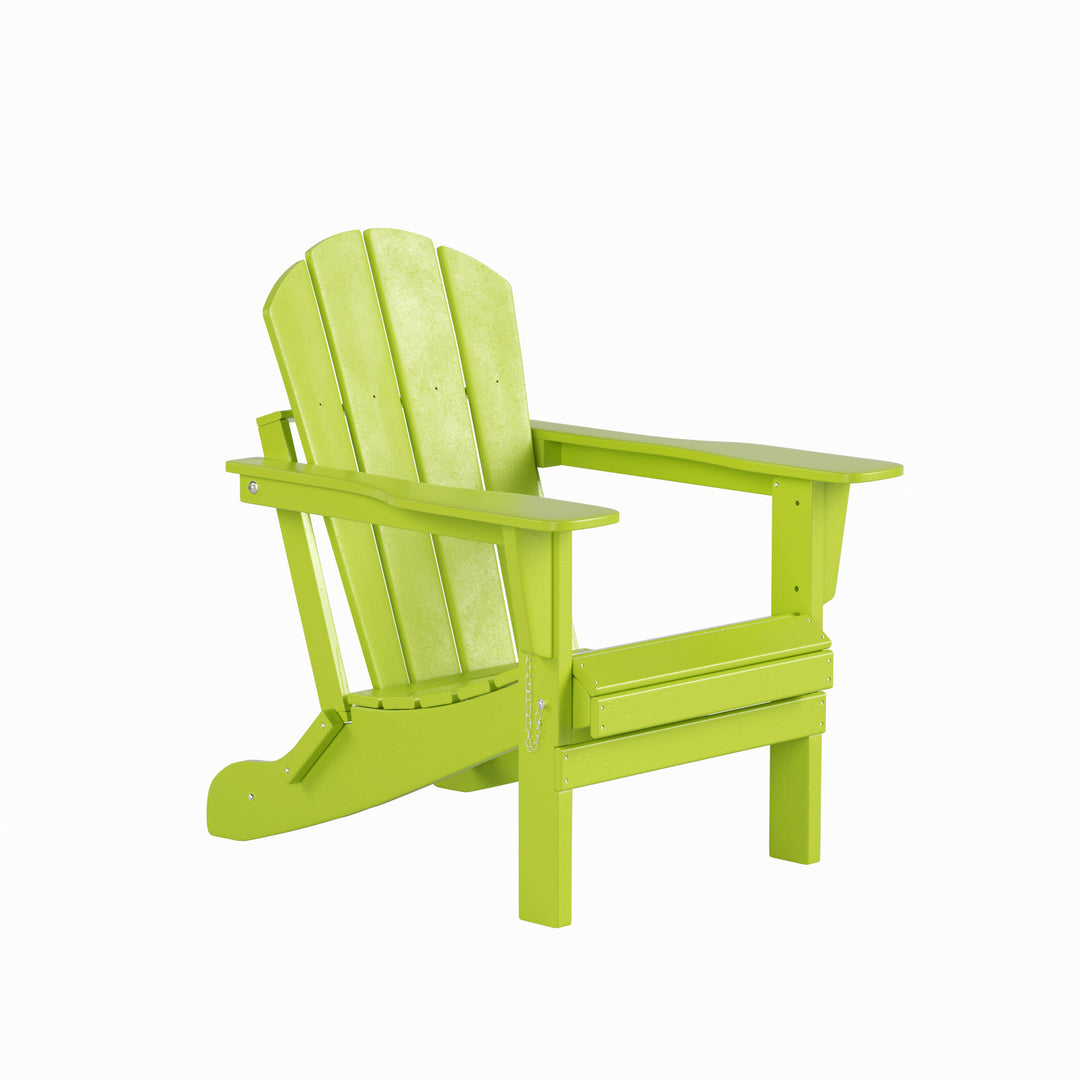 Malibu Modern Folding Poly Adirondack Chair With Square Fire Pit Table Set