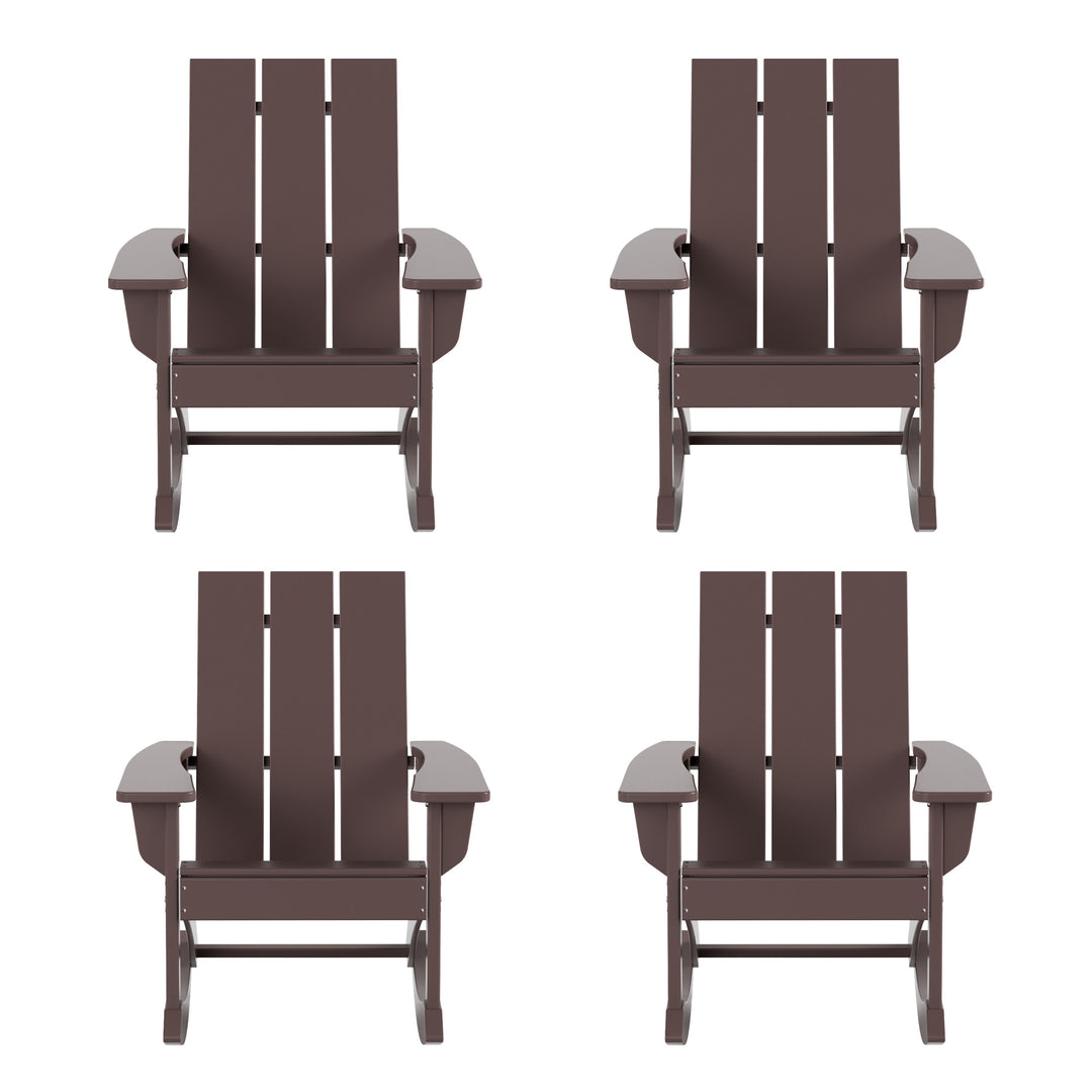 Ashore Outdoor Patio Modern Adirondack Rocking Chair (Set of 4)