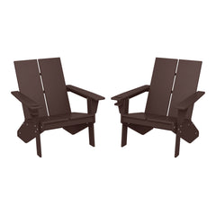 Riviera Outdoor HDPE Modern Adirondack Chair with Cup Holder (Set of 2)