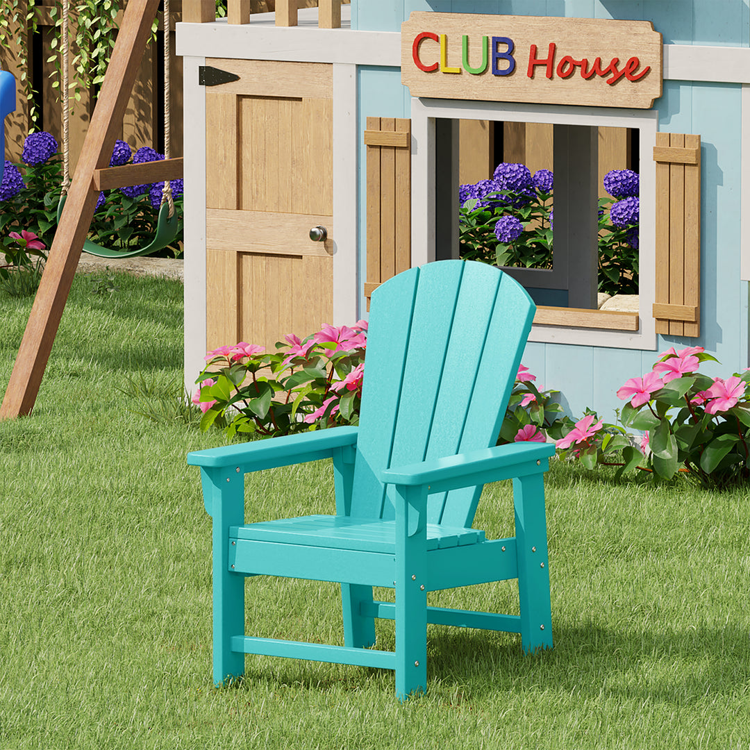 Malibu Kids Outdoor HDPE Adirondack Plastic Patio Chair