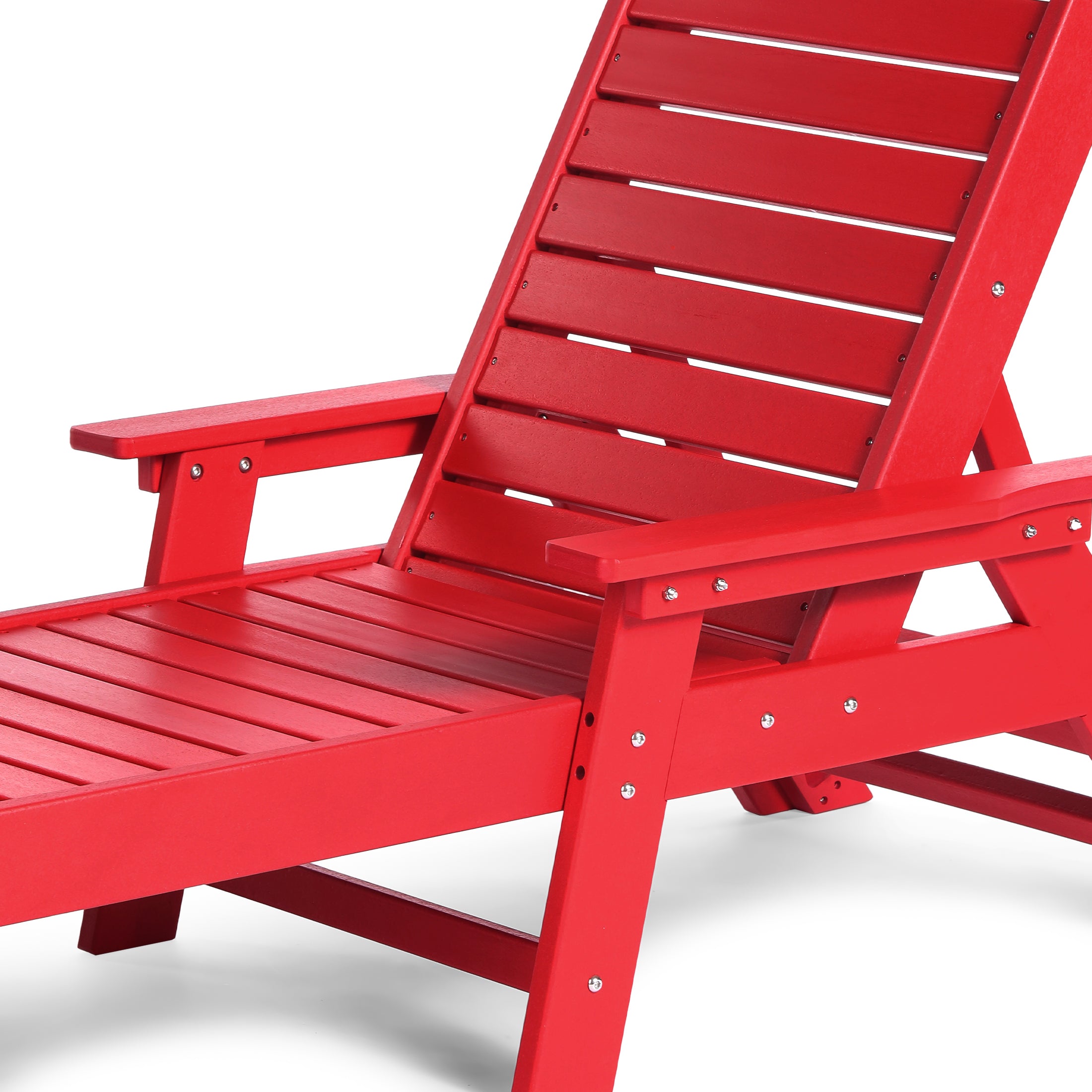 Malibu Poly Reclining Chaise Lounge Set With Table