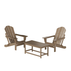 Malibu 3-Piece set Outdoor / Patio Poly Adirondack chair set with a Coffee table ( 2 seater )