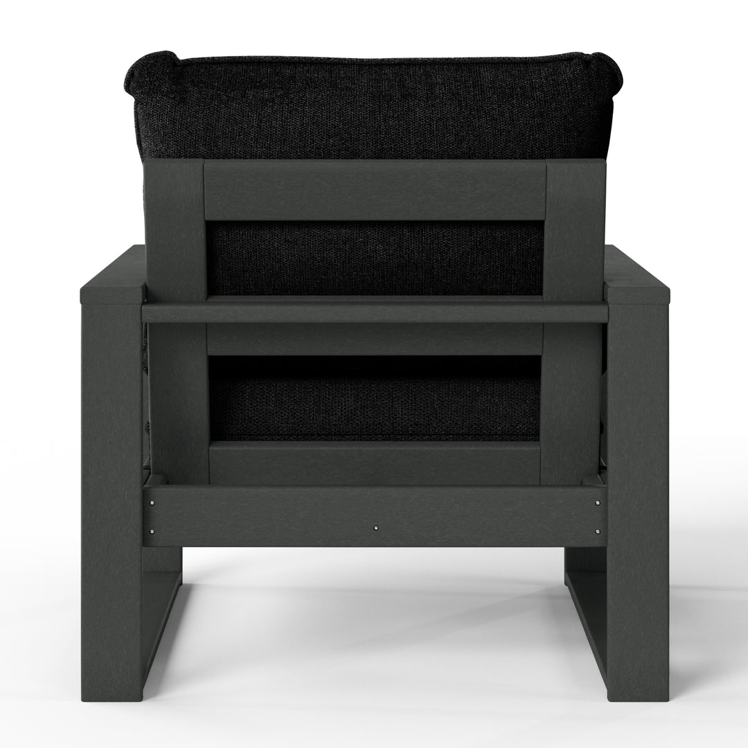 Outdoor Modern HDPE Patio Club Chair with Waterproof Deep Seat Cushions