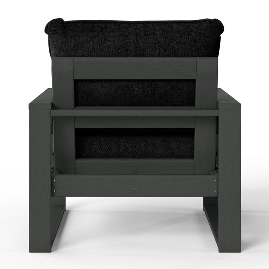 Outdoor Modern HDPE Patio Club Chair with Waterproof Deep Seat Cushions