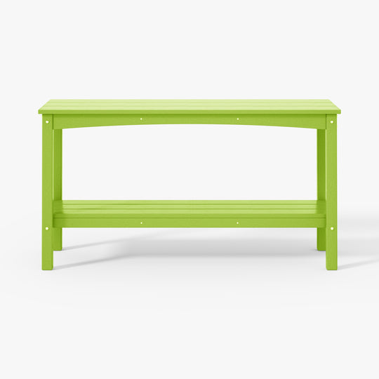 Malibu 55" Outdoor Patio HDPE Adirondack 2-Tier Shelf Console Table