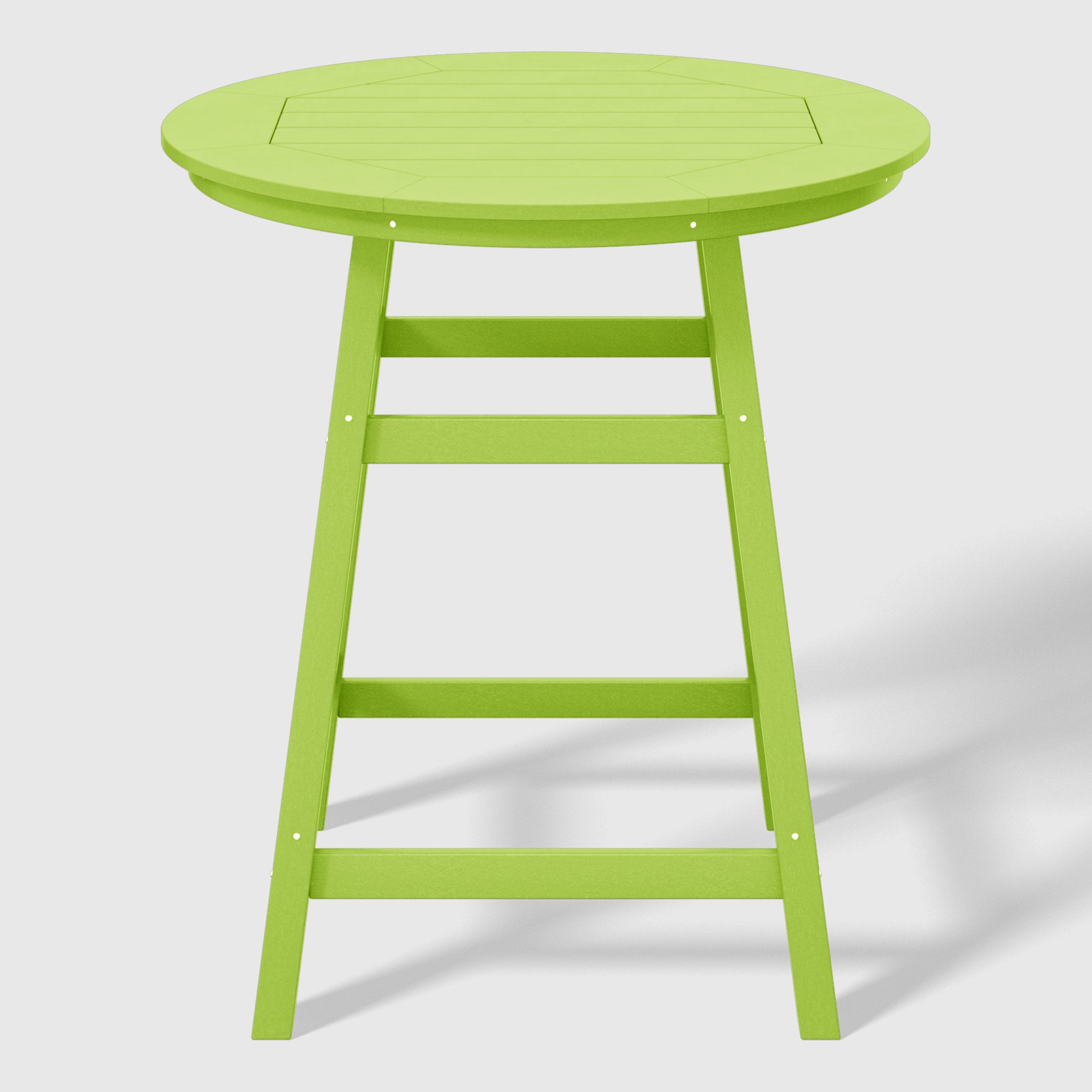 Malibu 5-Piece HDPE Outdoor Patio Dining Bar Bistro Table Set with Counter High Round Bar Stools