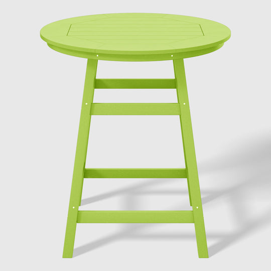 Malibu 5-Piece HDPE Outdoor Patio Dining Bar Bistro Table Set with Counter High Round Bar Stools