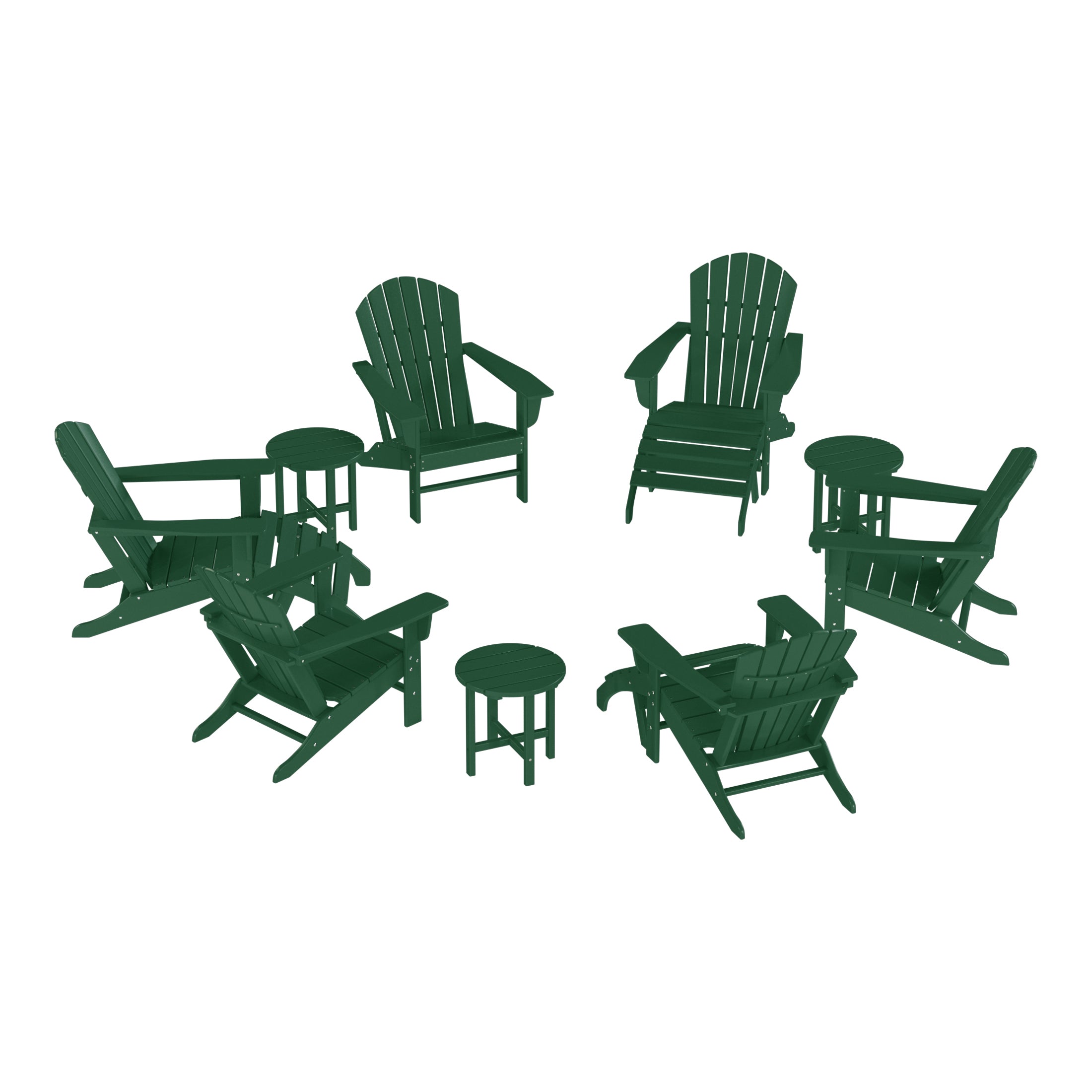 Dylan 12 Piece Outdoor Adirondack Chair With Ottoman And Side Table