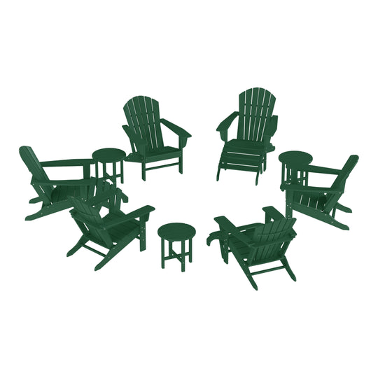 Dylan 12 Piece Outdoor Adirondack Chair With Ottoman And Side Table