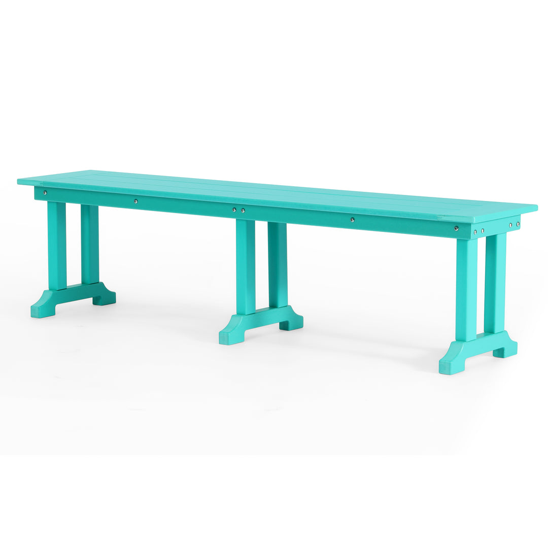 Malibu 65" Outdoor Patio Trestle Dining Bench