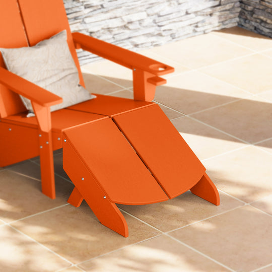 Riviera Modern HDPE Plastic Folding Patio Adirondack Ottoman
