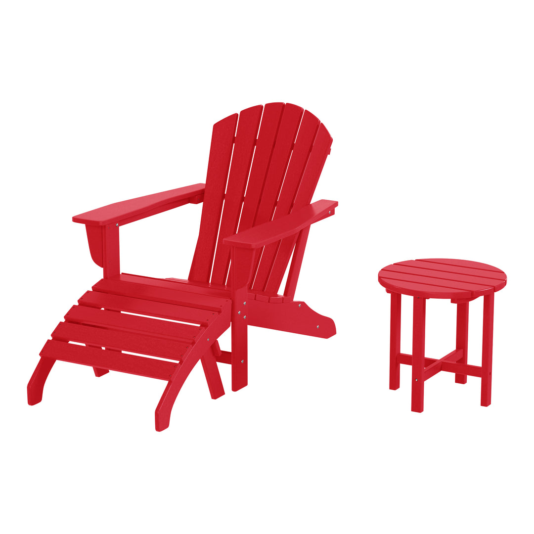 Dylan Outdoor Adirondack Chair With Ottoman And Side Table 3-Piece Set