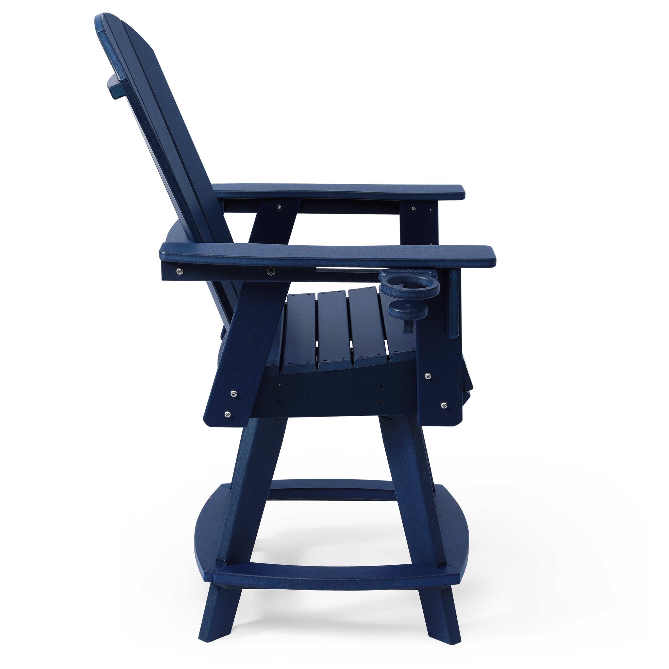 Malibu Outdoor HDPE Adirondack Swivel Counter Height Bar Chair With Cup Holder