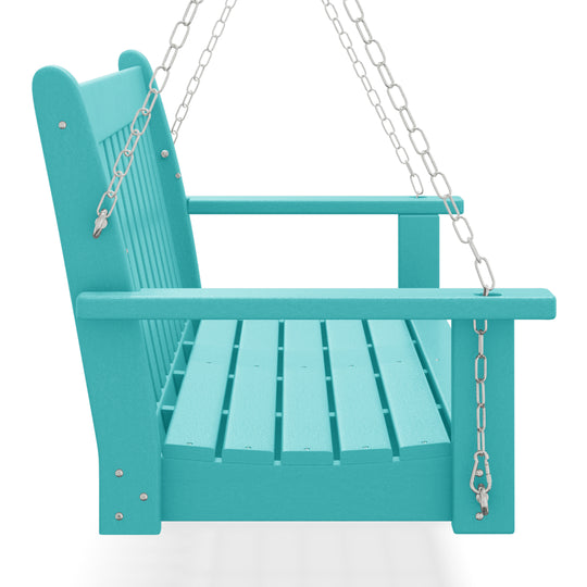 Malibu Outdoor Patio HDPE Hanging Front Porch Swing Bench