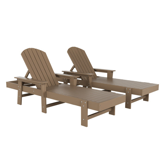 Dylan 2 Piece Adirondack Poly Reclining Chaise Lounge With Arms