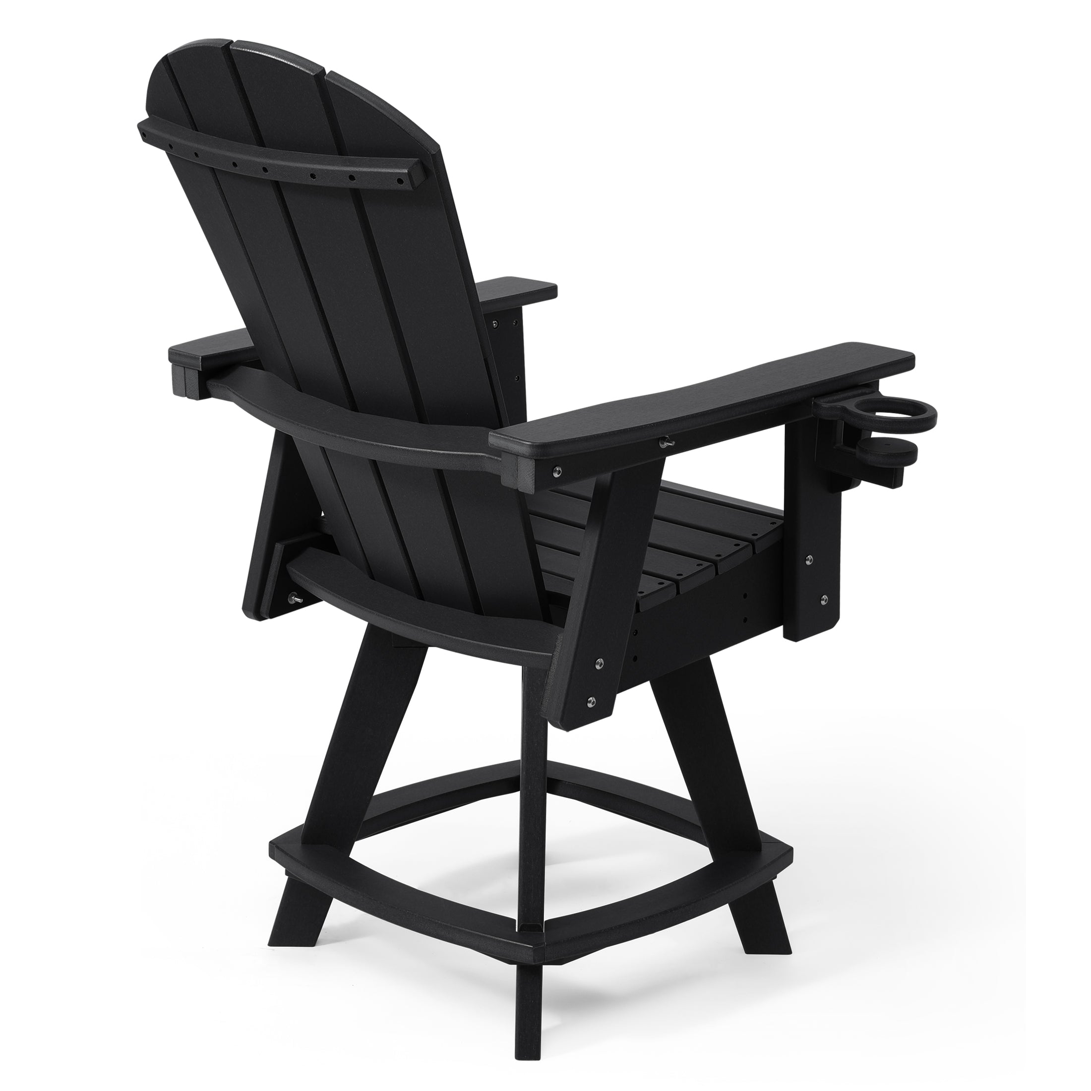 Malibu Outdoor HDPE Adirondack Swivel Counter Height Bar Chair With Cup Holder