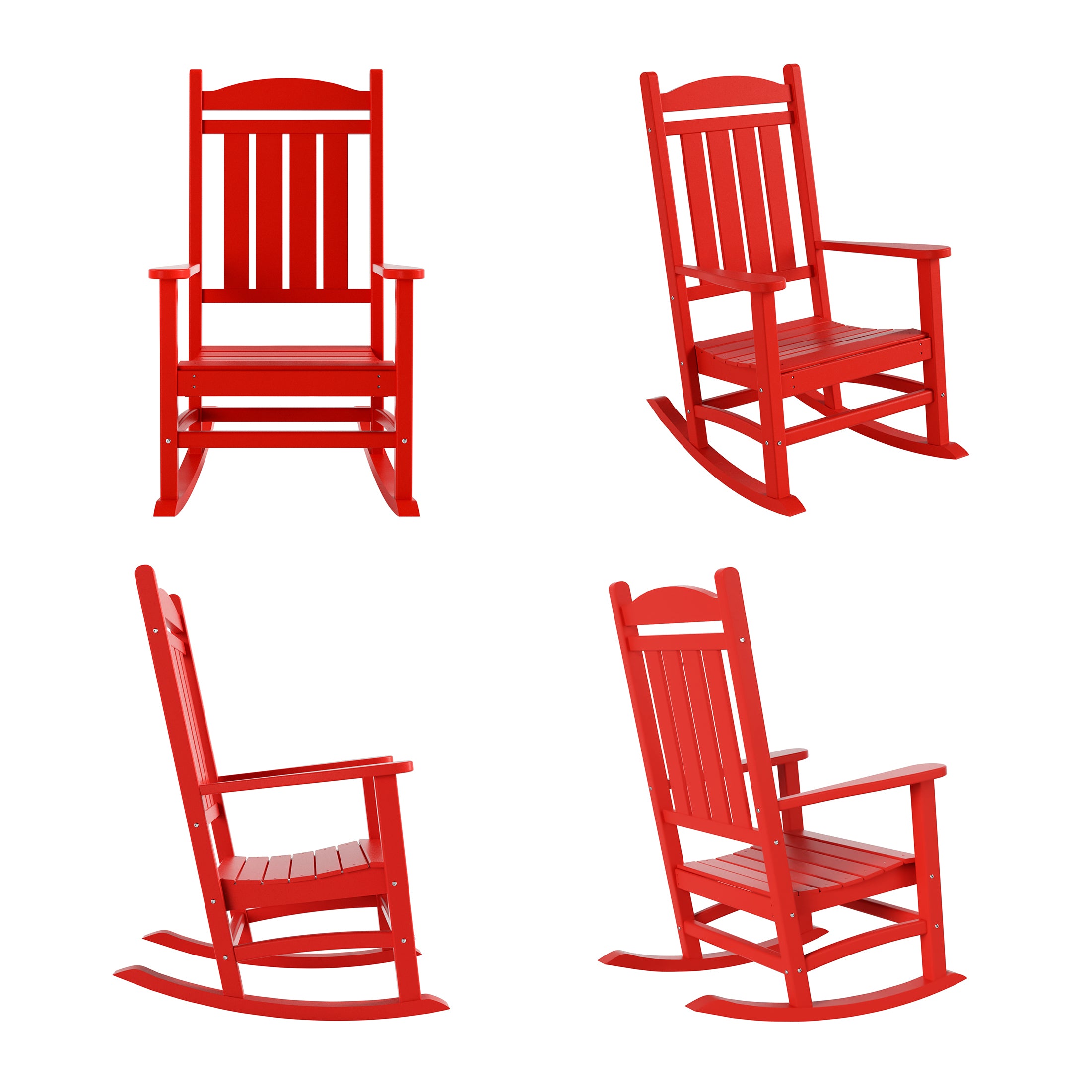 Malibu Outdoor Patio Poly Classic Porch Rocking Chair (Set of 4)