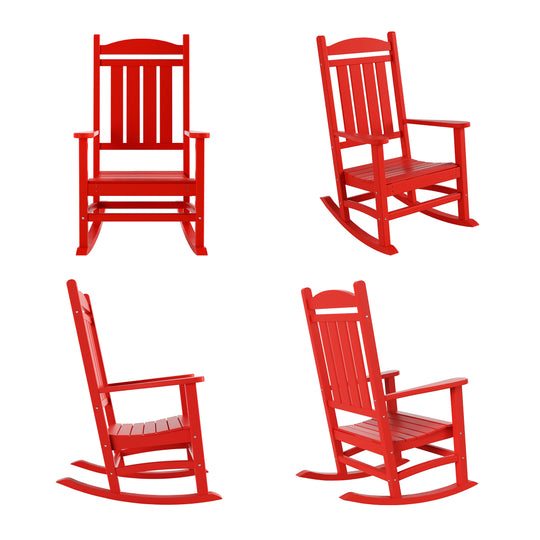 Malibu Outdoor Patio Poly Classic Porch Rocking Chair (Set of 4)