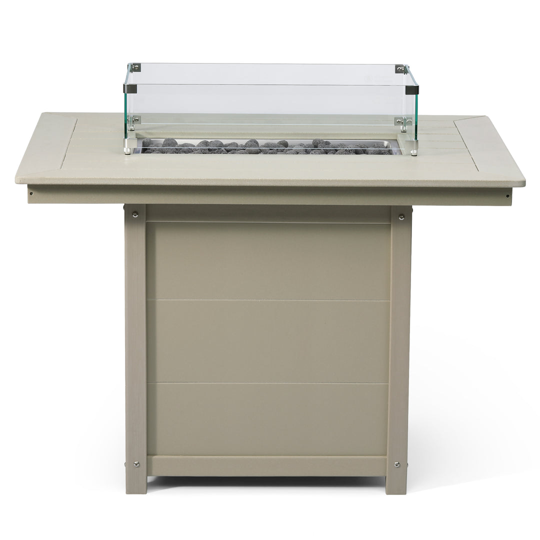 Helios 46" Modern Outdoor Patio Gas Propane Rectangular Fire Pit Table