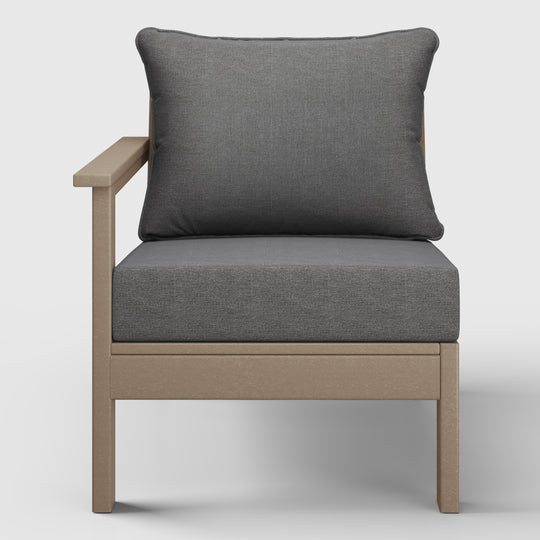 Avalon Outdoor Patio HDPE Left Arm Sectional Corner Club Chair with Patio Cushions