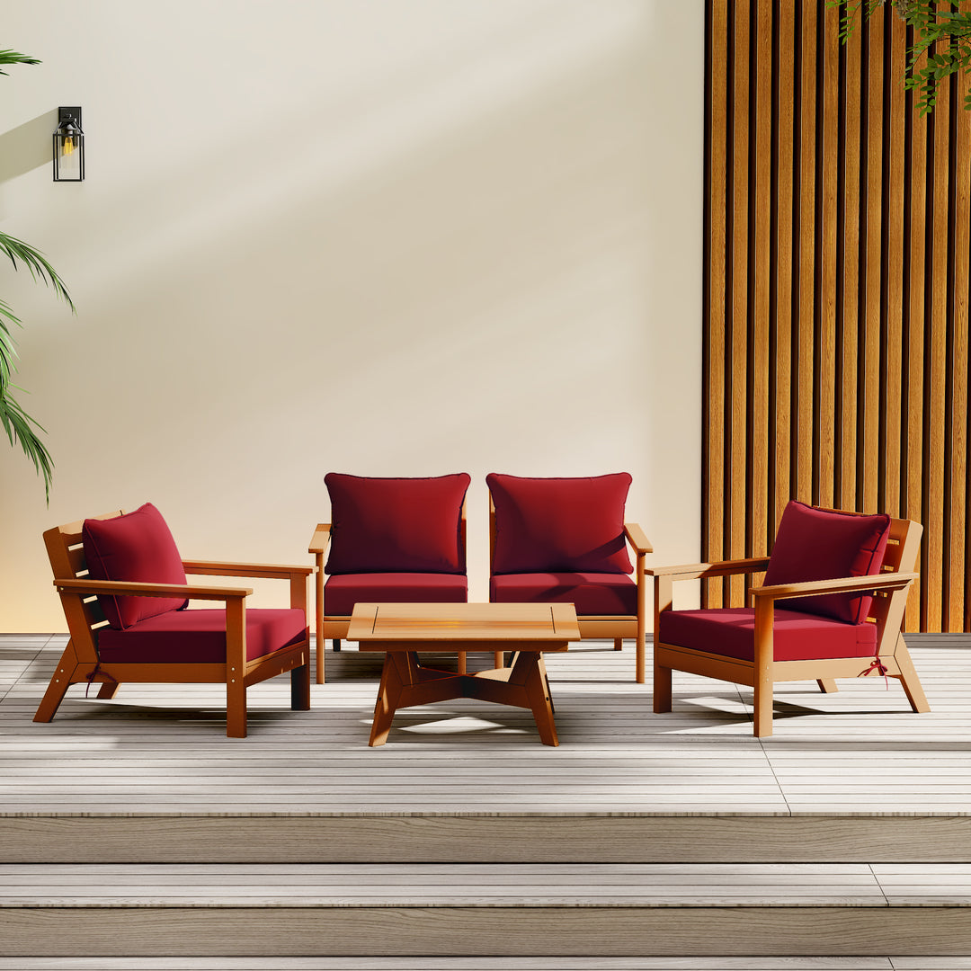 Avalon Outdoor 5-Piece Modular Sectional Patio Furniture Sofa Set