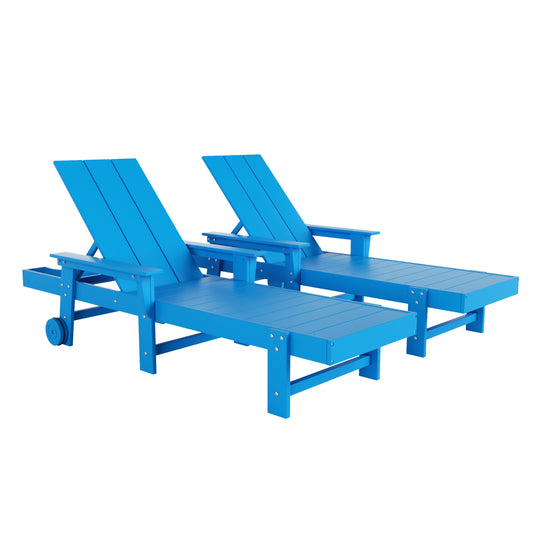 Ashore 2 Piece Reclining Chaise Lounge With Arms & Wheels